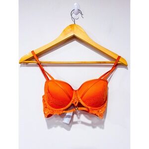 ORANGEANGGEE Orange lace bra |‎ Strappy push up sexy | Size 34B
